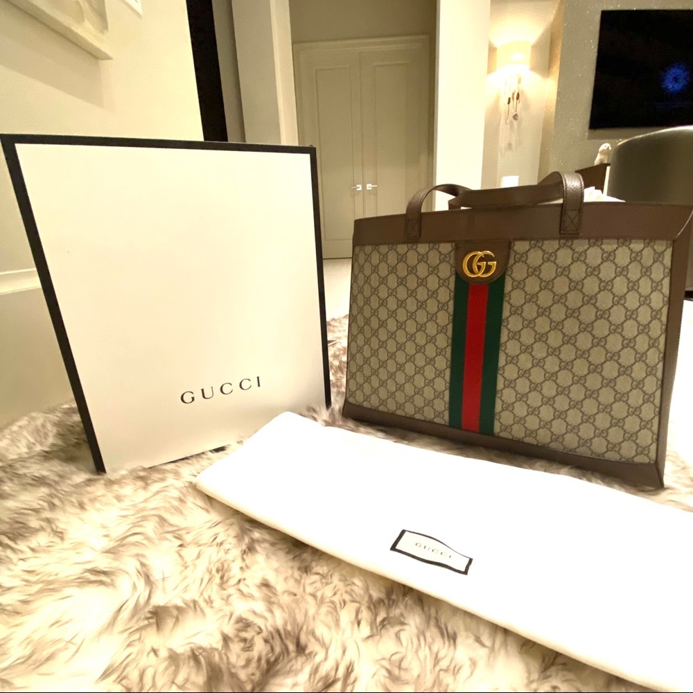 100% authentic Gucci OPHIDIA GG TOTE - Picture 12 of 14